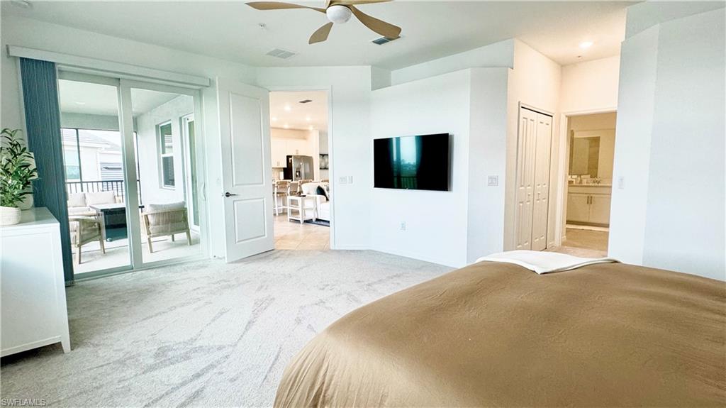 Primary suite entry with TV wall