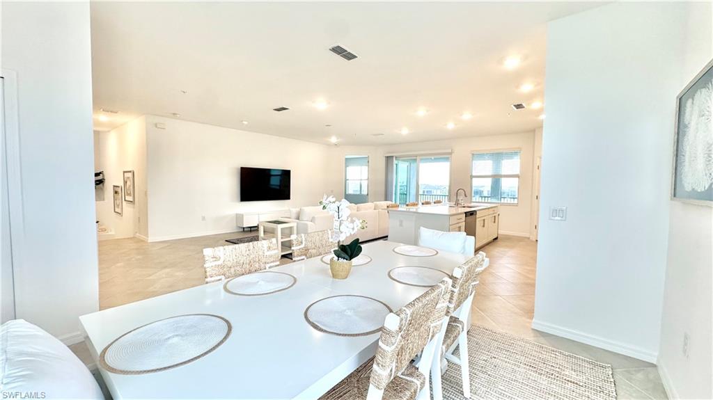 Dining table seating eight
